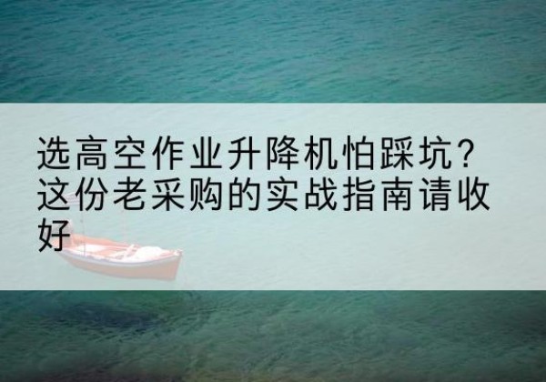 休宁高空作业升降机厂家推荐-选高空作业升降机怕踩坑？这份老采购的实战指南请收好